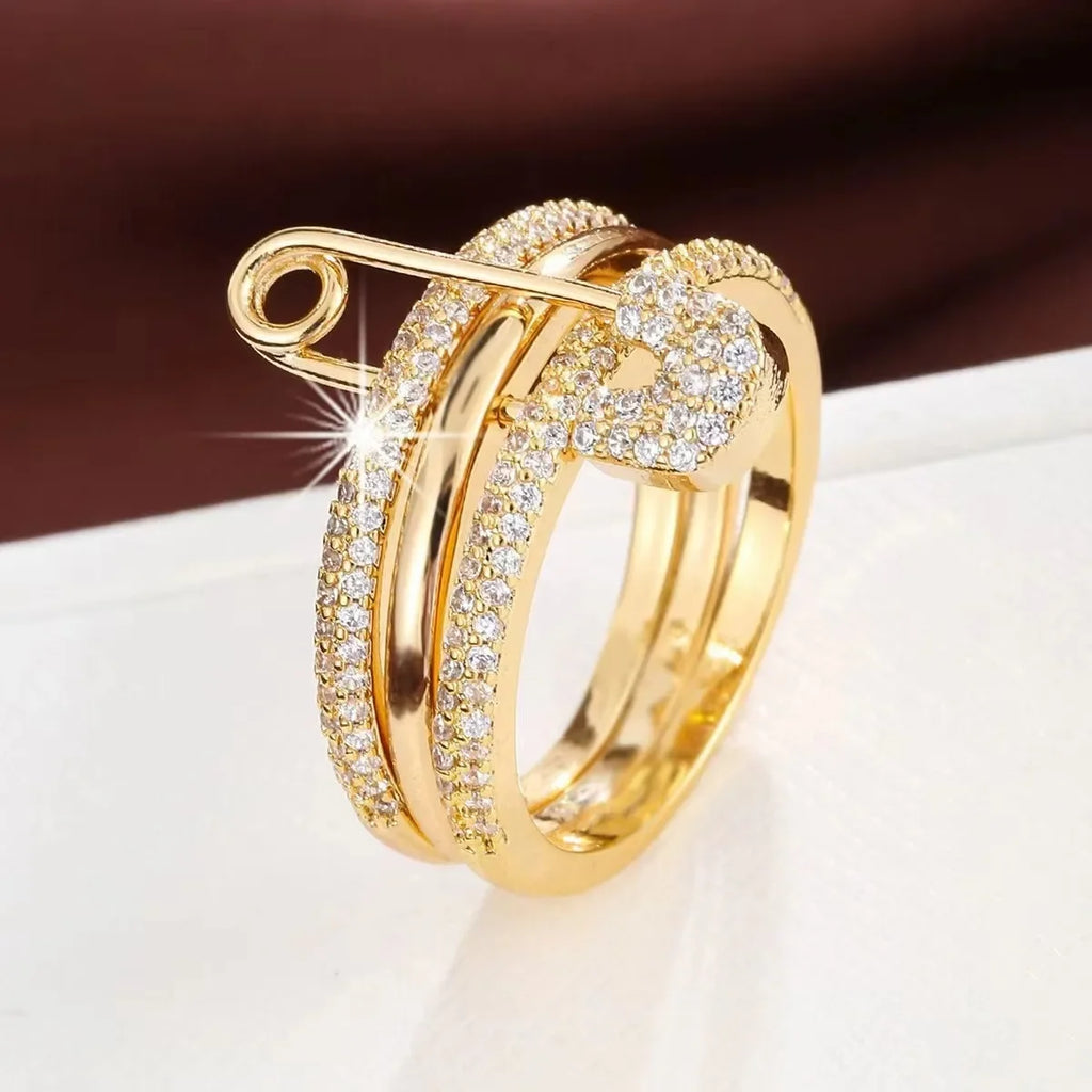 Bagues en or pour femmes non ternissent, bagues de pouce en zircone cubique plaquées or 14 carats, ensemble de bagues pour femmes, bijoux