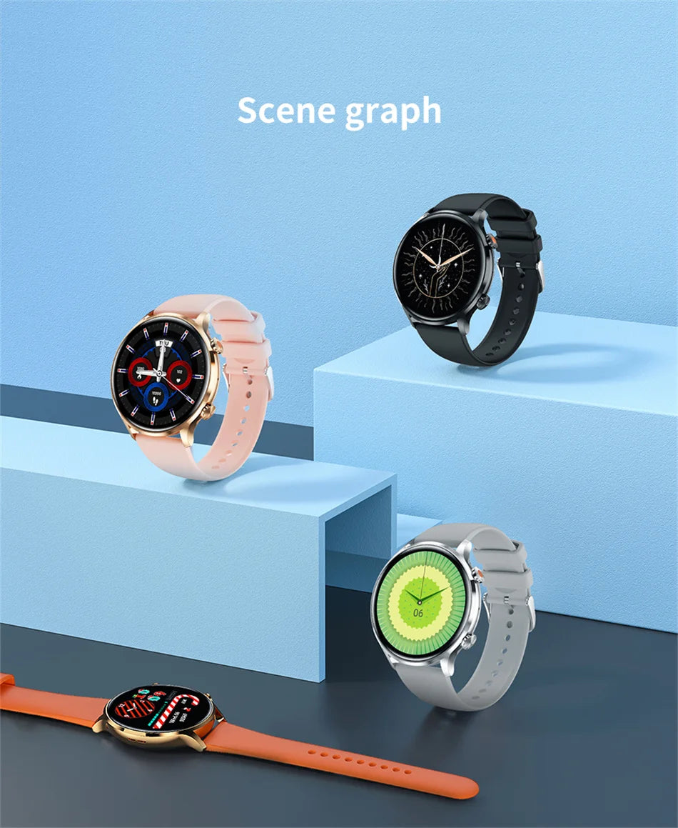 2026 New Smartwatch Women AMOLED HD Screen Always On Display Bluetooth Call IP68 Waterproof GPS Smart Men Watch For Android ios