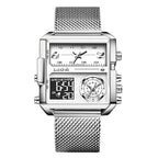 55_LIGE 2024 mode double affichage montre femmes haut de gamme de luxe créatif carré montres dames décontracté montre en or Relogio Feminino