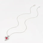 Huitan – collier avec pendentif cœur rouge CZ, avec fleur de Rose, cadeau d'anniversaire pour amoureux/maman, nouveau Design, bijoux pour femmes, fête des mères, 2023