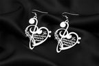 Boucles d'oreilles pendantes en acier inoxydable pour femmes et hommes, Note de musique d'amour, couleur or argent, cœur, amoureux de la musique, bijoux à la mode