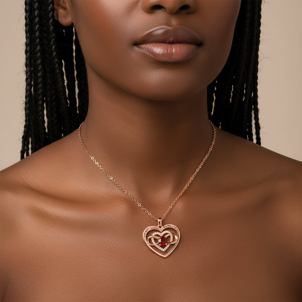Colliers de luxe avec pendentif en Zircon rouge pour petite amie et femme, je t'aime pour toujours et pour toujours, bijoux de mariage tendance 2024