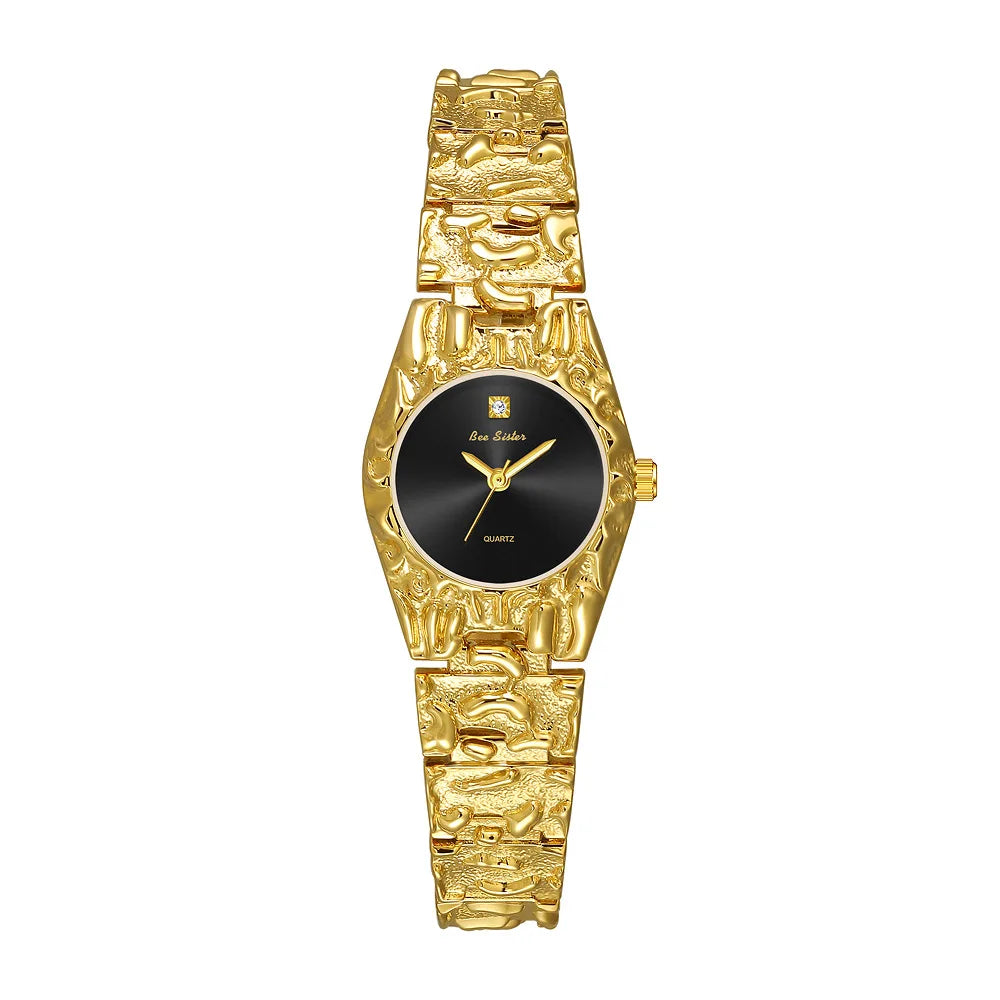 Montres carrées Vintage pour femmes, Bracelet doré, Quartz, coq à main, luxe de styliste, petite montre en or, cadeaux