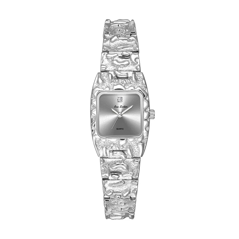 Montres carrées Vintage pour femmes, Bracelet doré, Quartz, coq à main, luxe de styliste, petite montre en or, cadeaux