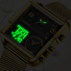 55_LIGE 2024 mode double affichage montre femmes haut de gamme de luxe créatif carré montres dames décontracté montre en or Relogio Feminino