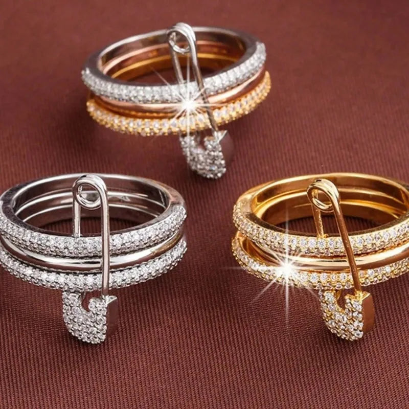 Bagues en or pour femmes non ternissent, bagues de pouce en zircone cubique plaquées or 14 carats, ensemble de bagues pour femmes, bijoux