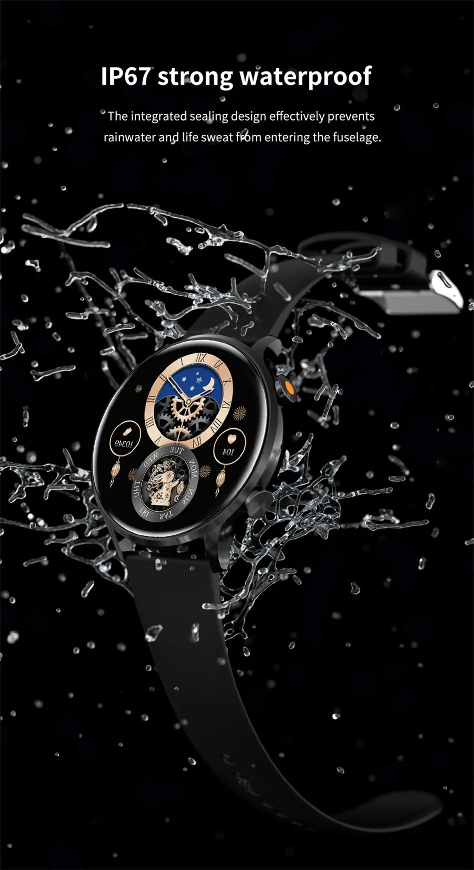 2026 New Smartwatch Women AMOLED HD Screen Always On Display Bluetooth Call IP68 Waterproof GPS Smart Men Watch For Android ios