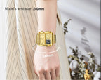 55_LIGE 2024 mode double affichage montre femmes haut de gamme de luxe créatif carré montres dames décontracté montre en or Relogio Feminino