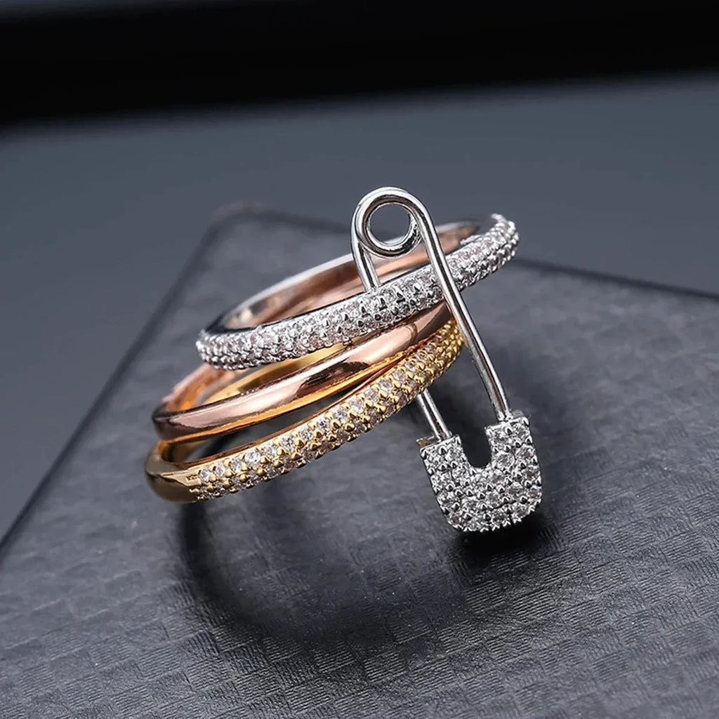 Bagues en or pour femmes non ternissent, bagues de pouce en zircone cubique plaquées or 14 carats, ensemble de bagues pour femmes, bijoux