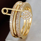 A Three-Ring Stacked Paper Clip Ring, Copper Imitation Faded, Fashionable And Simple For Women To Wear