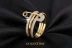 Bagues en or pour femmes non ternissent, bagues de pouce en zircone cubique plaquées or 14 carats, ensemble de bagues pour femmes, bijoux