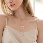 Colliers de luxe avec pendentif en Zircon rouge pour petite amie et femme, je t'aime pour toujours et pour toujours, bijoux de mariage tendance 2024