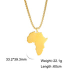 My Shape Colliers de la présidence de la Pmot de la carte de l'Afrique pour hommes et femmes, drapeaux de pays africains, boîte à bijoux en acier inoxydable, cadeau masculin