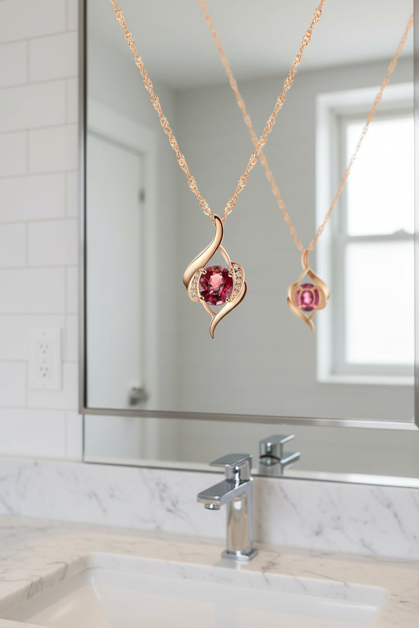 Colliers de luxe avec pendentif en Zircon rouge pour petite amie et femme, je t'aime pour toujours et pour toujours, bijoux de mariage tendance 2024