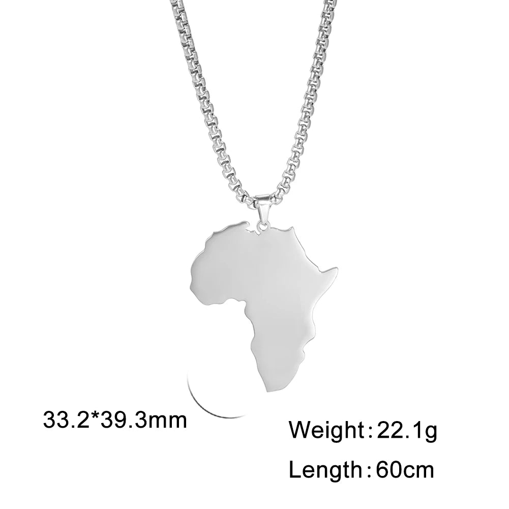 My Shape Colliers de la présidence de la Pmot de la carte de l'Afrique pour hommes et femmes, drapeaux de pays africains, boîte à bijoux en acier inoxydable, cadeau masculin