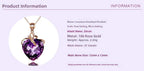 Collier pendentif en améthyste en forme de cœur de luxe pour femme, quartz violet, or 8K, pierres précieuses, bijoux en bronze blanc
