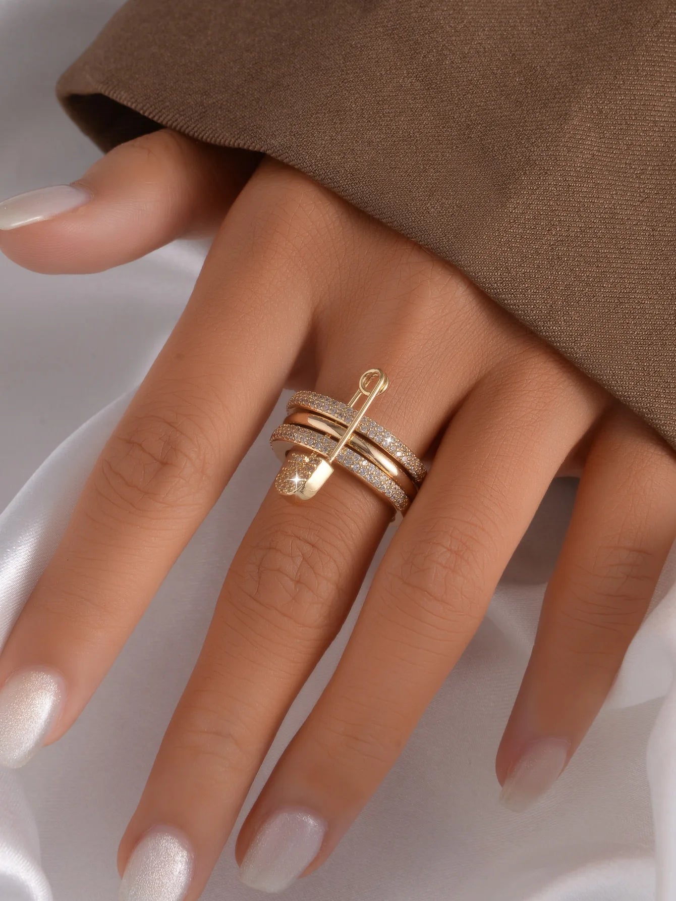 Bagues en or pour femmes non ternissent, bagues de pouce en zircone cubique plaquées or 14 carats, ensemble de bagues pour femmes, bijoux