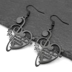 Boucles d'oreilles pendantes en acier inoxydable pour femmes et hommes, Note de musique d'amour, couleur or argent, cœur, amoureux de la musique, bijoux à la mode