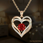 Colliers de luxe avec pendentif en Zircon rouge pour petite amie et femme, je t'aime pour toujours et pour toujours, bijoux de mariage tendance 2024