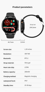 2026 New Smartwatch Women AMOLED HD Screen Always On Display Bluetooth Call IP68 Waterproof GPS Smart Men Watch For Android ios