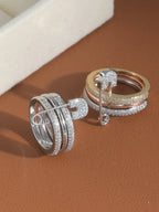 Bagues en or pour femmes non ternissent, bagues de pouce en zircone cubique plaquées or 14 carats, ensemble de bagues pour femmes, bijoux