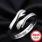 Elegant Adjustable 925 Sterling Silvery Hug Ring - Perfect Gift for Women, Mom, Sister, Wife on Mother's Day & Birthdays, Teen Girls, Jewelry, 2.4g
