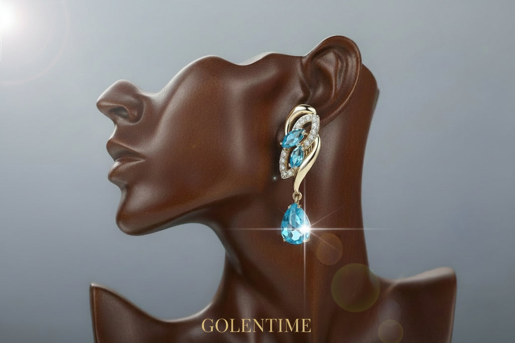 Romantic Flower Dangle Earrings Women Birthstone Party Earrings Jewelry Gifts