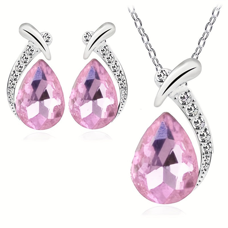 European And American Fashion Exquisite Mermaid Necklace Earrings Banquet Wedding Jewelry Set Temperament Necklace Earrings 2pcs Set Holiday Party Gift