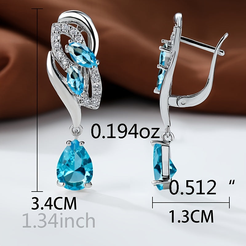 Romantic Flower Dangle Earrings Women Birthstone Party Earrings Jewelry Gifts