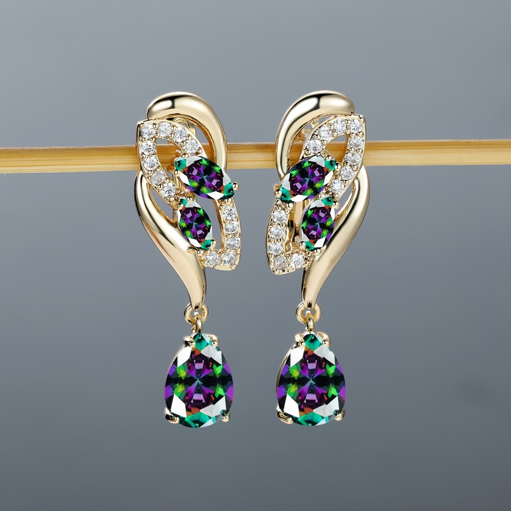 Romantic Flower Dangle Earrings Women Birthstone Party Earrings Jewelry Gifts