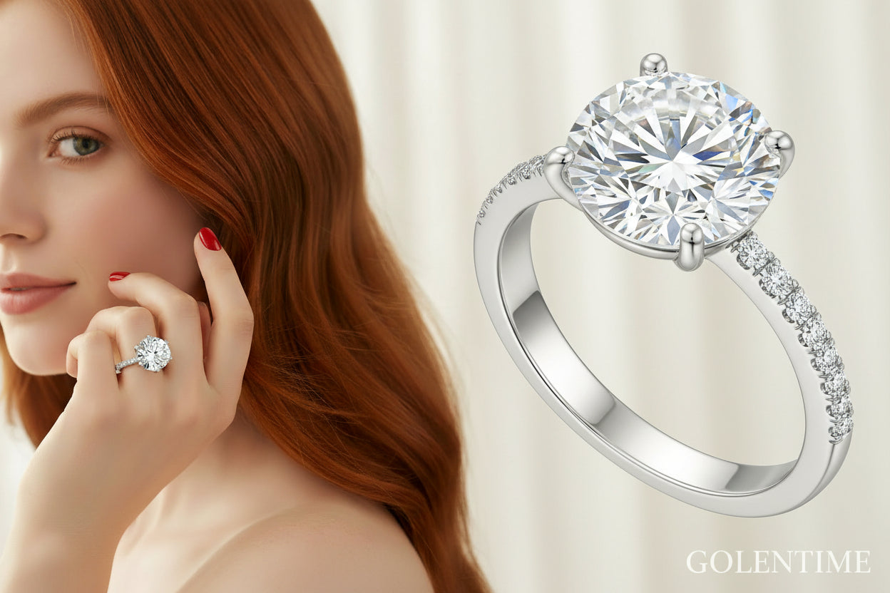5ct Moissanite Ring 925 Sterling Silver Light Luxury Jewelry For Evening Party Perfect Proposal Gift For Your Girl With Certificate And Gift Box