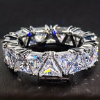 Trendy Hand Jewelry, Full Triangle Zirconia Ring, Creative Gift Finger Ring, Exquisite Men's Accessory Jewelry Ornament For Daily Wear For Banquet Party Holiday Birthday Anniversary Gift